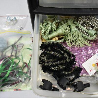 4 Drawer Tower Black/Clear filled with craft items