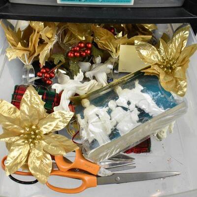 4 Drawer Tower Black/Clear filled with craft items