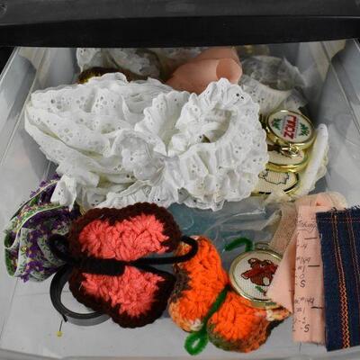 4 Drawer Tower Black/Clear filled with craft items