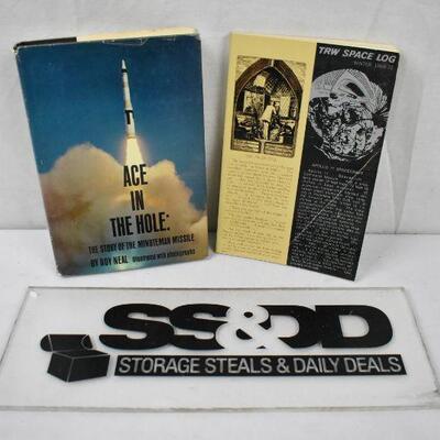 2 Books on Space: Ace in the Hole 1962 & TRW Space Log 1970