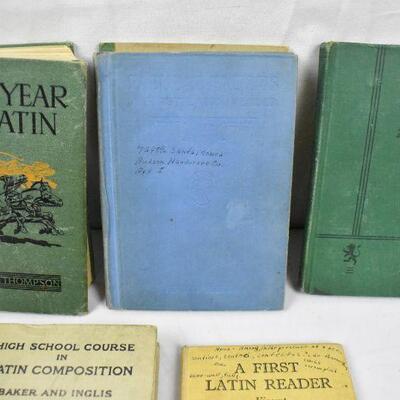 Books on Latin, qty 6: First Latin Reader -to- First Year Latin - Vintage
