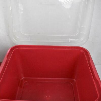 3 pc Christmas Storage Bins (Red/Green/Clear)