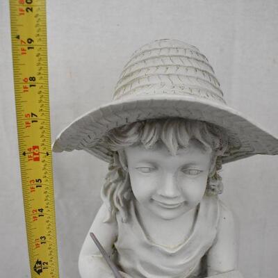 Outdoor Decor Painting Girl Statue
