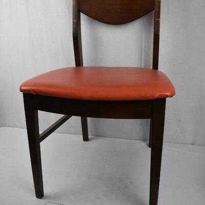 Vintage Chair. Dark Brown Wood with Orange Seat