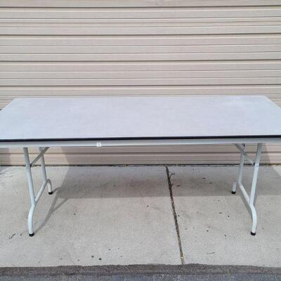 6ft Metal & Particle Board Table, Gray