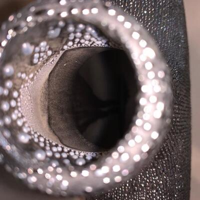 Silver vase with sparkles 