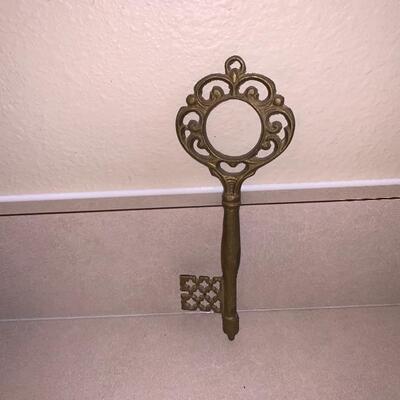 3 brass keys with oriental letter opener 