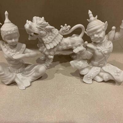 Oriental blanc de chin statues 3