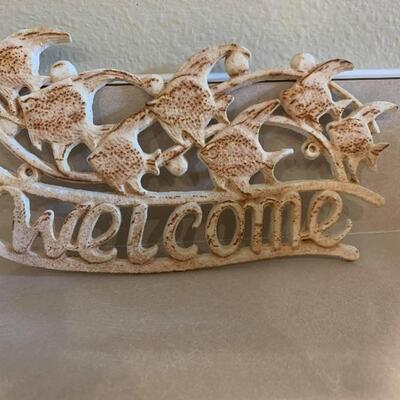 Iron rod welcome fish sign 