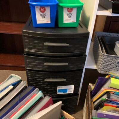 21. Office organizer supplies, shelving, file drawers, storage containers