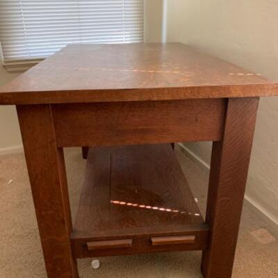 24. Antique oak desk mission style (48â€28â€x30â€)