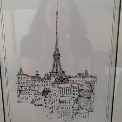 40. Framed art (Paris and London scenes)