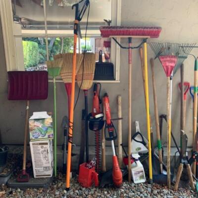 78.  Large selection of rakes, shears, pruner, trimmer, weeder, shovels, etc.