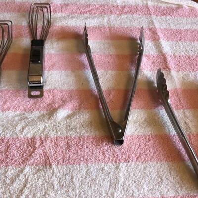 Metal Tongs and Whisks