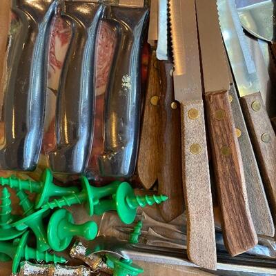 Vintage knife and Etc  kitchen drawer lot 