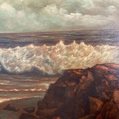 California artist framed ocean wave art 