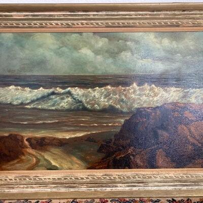 California artist framed ocean wave art 