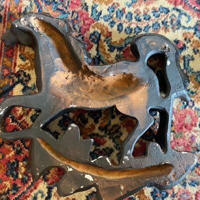 Large ceramic horse pair wall art 