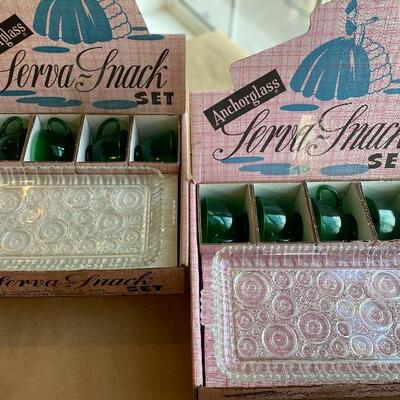 Amazing set of two original new In box  anchor glass party sets