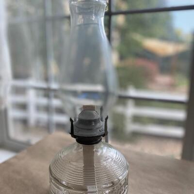 Clear glass hurricane lamp