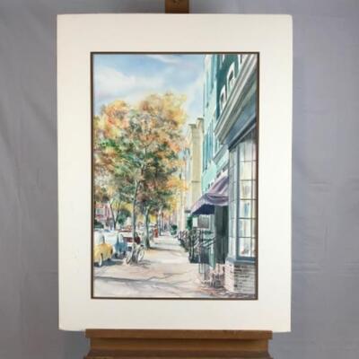 E - 173 Jean Ranney Smith â€œDowntown â€œ Original Watercolor Painting