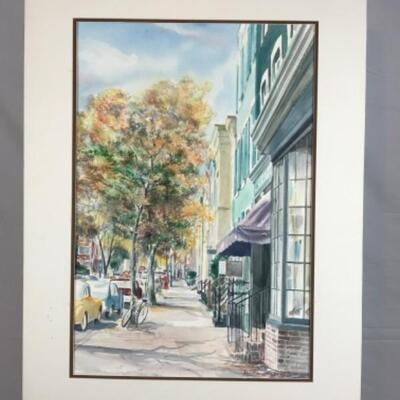 E - 173 Jean Ranney Smith â€œDowntown â€œ Original Watercolor Painting