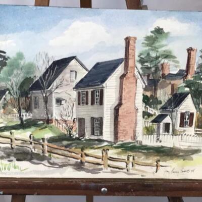 D - 178 Jean Ranney Smith Original Watercolor Paintings “Church” “Home”