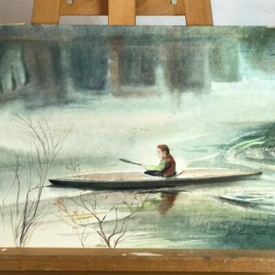 D - 182 Jean Ranney Smith Original Watercolor Paintings “Canoeing” “Kayaking”