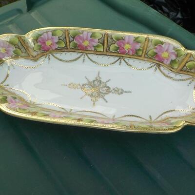 Vintage " Serving Platter 14 in. long by Nippon."