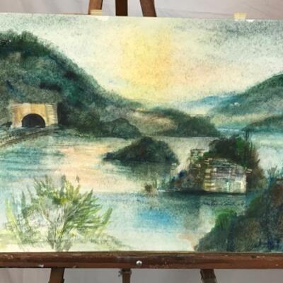 D- 184 Jean Ranney Smith Original Watercolor Paintings “Lake Scenery”