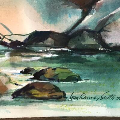 D - 186 Jean Ranney Smith Original Watercolor Paintings River Scenery