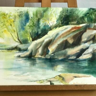 D - 186 Jean Ranney Smith Original Watercolor Paintings River Scenery