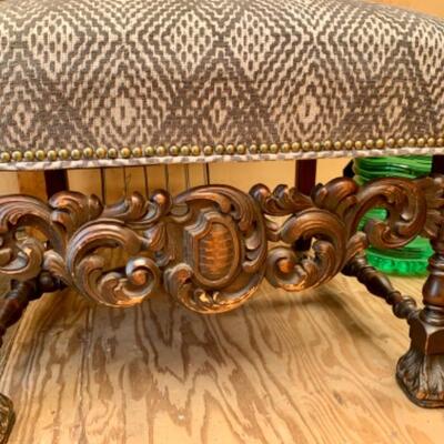 Antique Large Elegant Chair Throne 48â€ x 26â€ x 21â€