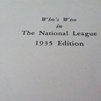 Original 1935 Copies of " Who's Who in the American League Baseball.