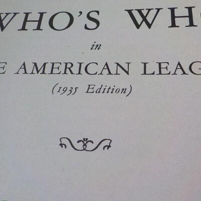 Original 1935 Copies of " Who's Who in the American League Baseball.