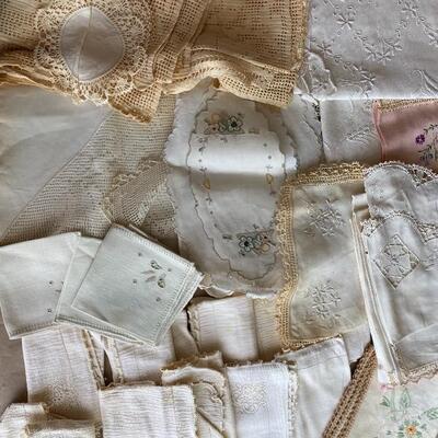 Mega vintage linen lot 