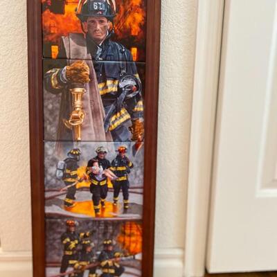 Bradford exchange heroes firefighter NYC framed plates 