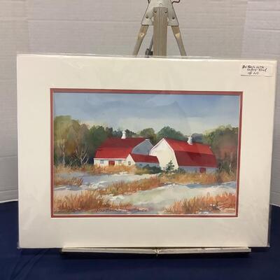 E - 194 Jean Ranney Smith Original Watercolor Paintings â€œRed Roofs On Oxford Rd.â€ 2006