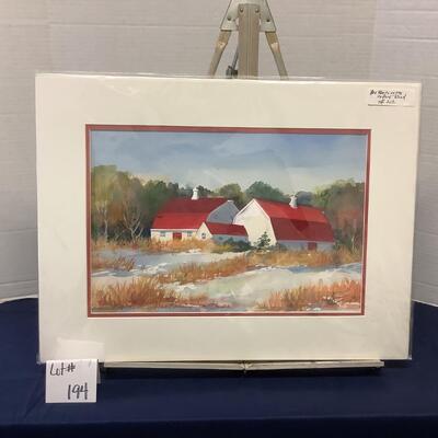 E - 194 Jean Ranney Smith Original Watercolor Paintings “Red Roofs On Oxford Rd.” 2006