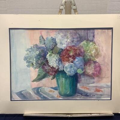 E - 195 Jean Ranney Smith Original Watercolor Paintings “Hydrangeas” 2000