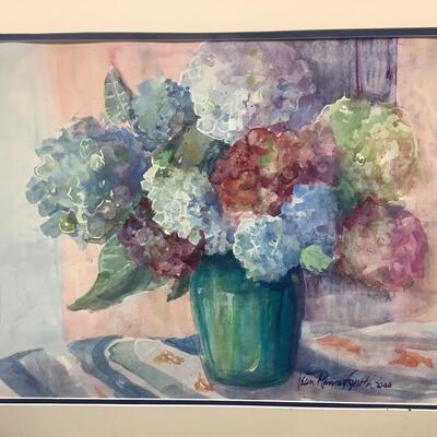 E - 195 Jean Ranney Smith Original Watercolor Paintings “Hydrangeas” 2000