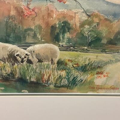 E - 199 Jean Ranney Smith Original Watercolor Paintings “Two Sheep” 1997
