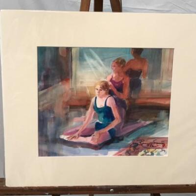 E - 376 Signed, Jean Ranney Smith Original Watercolor Paintings  “Dancers Getting Ready “