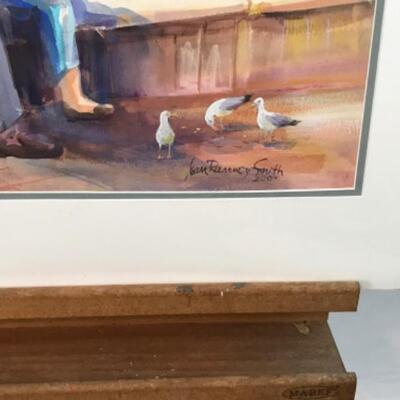 D - 203 Jean Ranney Smith Original Watercolor Painting “Lunch On The Dock”