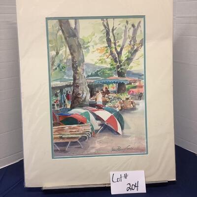 E - 204 Jean Ranney Smith Original Watercolor Painting  “French Market”
