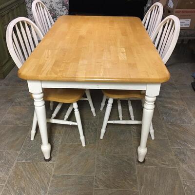 Lot 18 - Dining Table, Chairs, Cabinet & Stool