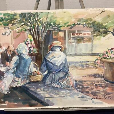 E - 209 Jean Ranney Smith Original Watercolor Painting  “Market House”