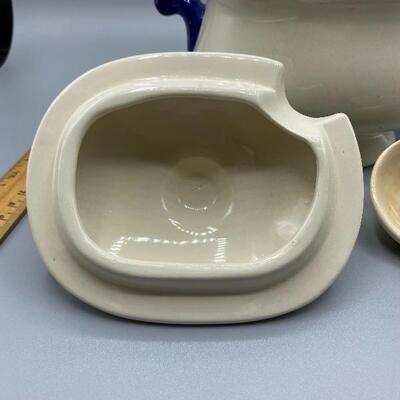 White and Blue Soup or Gravy Tureen Bowl