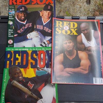 " 1995, 96, 97, Boston Red Sox Year Books".