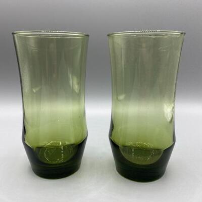 Vintage Olive Green Libbey Glassware 